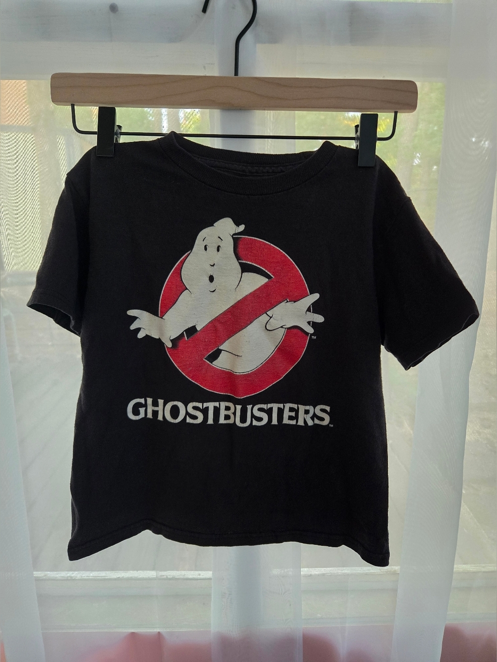 Toddler Vintage Ghostbusters Black Graphic Tee with Red Logo